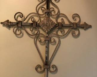 Antique White Wall Cross Decor