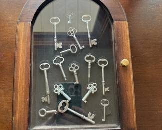 Unique Shadow Box with a Collection of Skeleton Keys