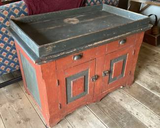 Antique painted dry sink