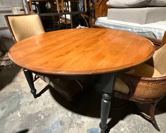 Birch wood 60” round/ oval table( with 14” leaf extension)