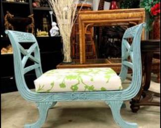 Royal blue mahogany bench