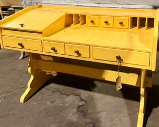 Vintage Erin Allan desk painted Canary yellow
