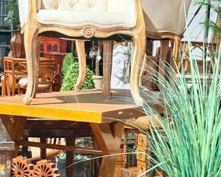 Pair of Victorian small white chairs