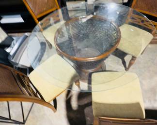 Glass top table with Four Chairs