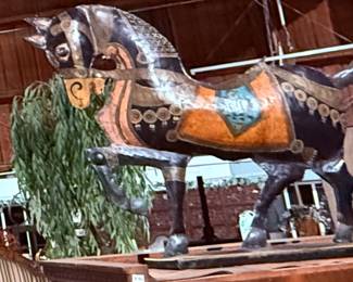 3-D large size metal horse, hand painted from India