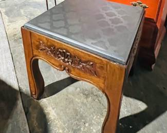 End table with granite marble top