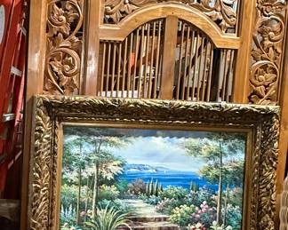 Original larg size painting with a beautiful gold frame
