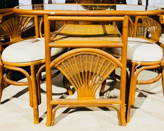 Bamboo lovebirds chairs, and table