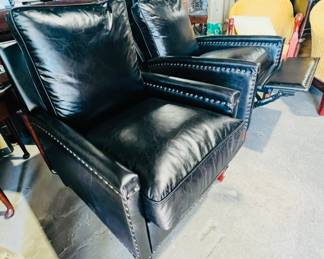 Top grain Leather black recliners from Pottery Barn