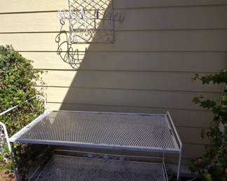 XL Wrought Iron Tea cart and wall planter