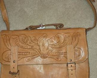 Hand Tooled Leather Briefcase