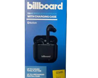 Black Billboard Wireless Bluetooth Earbuds with charging case