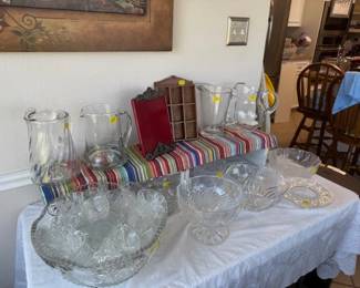 Crystal Punch bowl and Pitchers