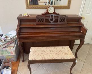 Piano Stand up $ 200 with bench  - buyer must bring strong arms and backs to move it safely home