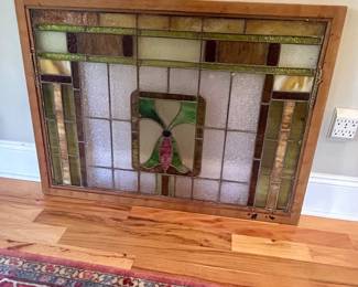43” by 32” stained glass window