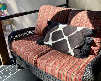Sun porch (all-weather) rattan settee