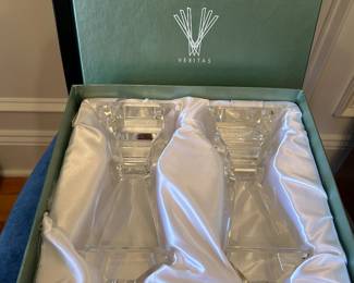 heavy lead crystal candle sticks by Veritas