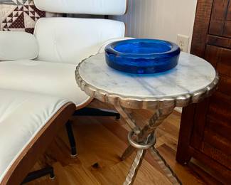 Stone top/ metal side table