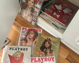 Collection of 50+ Playboy magazines (late 1960s to early 2000s)