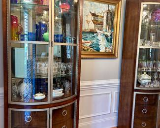 pair of matching Century (Heirloom line) china cabinets, 7’4” tall, 39” wide, 18” deep