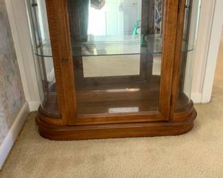 #47	entry display cabinet with mirror and glass shelf 32x11x29 mirr 19x40	 $75.00
