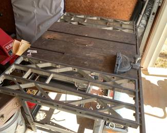 #102	craftman 100 table saw in stand 	 $220.00