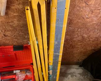 #134	metal saw horse pair	 $30.00
