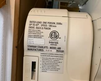 #4	Intertek model 600 Stair lift works straight 163 inch long YOU MOVE 	 $45.00