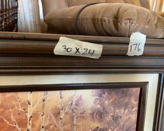 #176	Mickey Opp original painting of cabin and snow roads 30x24 frames	 $75.00