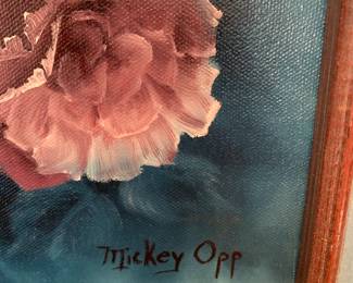 #186	Mickey Opp original painting of roses 	 $75.00