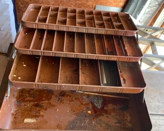 #101	vintage 352 my buddy tackle box metal 	 $20.00