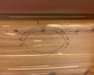 #21	Franklin Schockley waterfall cedar chest 44x18x23 	 $40.00