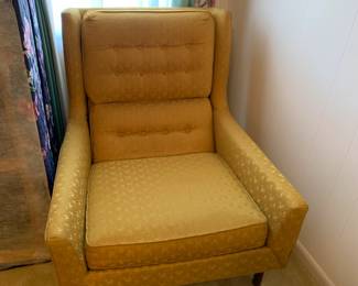 #17	yellow midcentury chair by Goebel Master crated 26x32x34	 $75.00                                                                 #18	Yellow midcentury chair by Goebel Master crated 26x32x34 as is stain	 $70.00