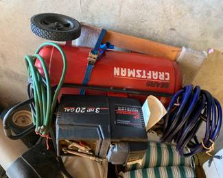 #105	craftsman 20 gallon 3 horse air compressor 	 $140.00