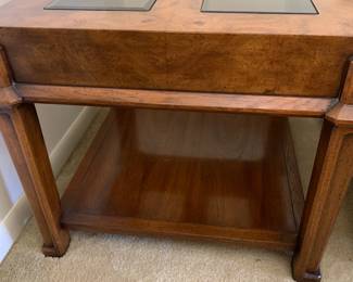 #50	) end tables with 4 glass pane top and shelf 23x26x21	 $100.00 
#51	) end tables with 4 glass pane top and shelf 23x26x21	 $100.00 sold