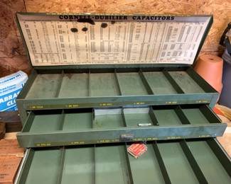 #117	vintage Cornell Dubilier compressor metal box 	 $95.00