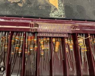 #81	ohmite little devil resister box with resisters 	 $25.00