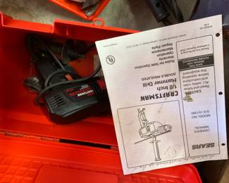 #135	craftsman 1/2 inch hammer drill with box and assc	 $75.00