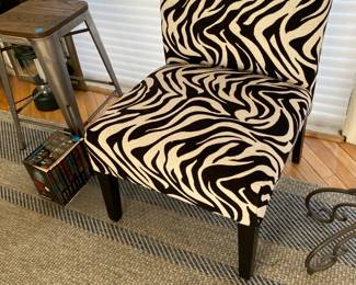 Cute zebra striped occasional chair