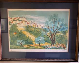 Lovely signed print of the Tuscan area.