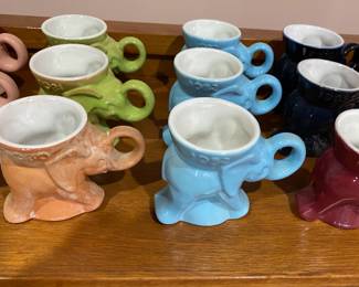 Collection of Frankoma presidential election mugs.