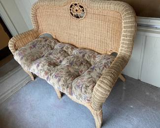 Part of the set of lovely wicker patio furniture that we have available.