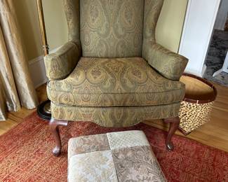 Ethan Allen wing chair, ottoman sold separate 