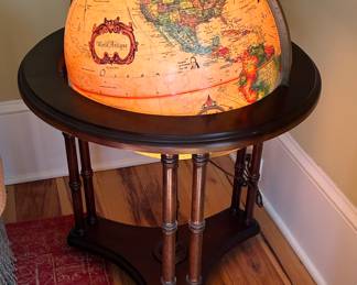 World Antique lighted globe.