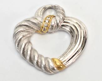 Judith Ripka Sterling Silver Gold Tone CZ Enhancer
