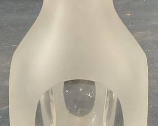 Frosted Faceted Cut Glass Vase
