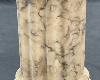 Vintage Carved Alabaster Column Vase, Italy
