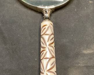 Carved White Handle Magnifying Glass
