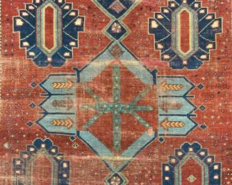 Antique Handmade Tribal Kazak Wool Area Rug
