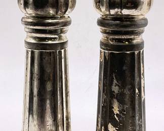 ACCIAIO GARANTITO Vtg Silver Pl Salt & Pep Shakers
